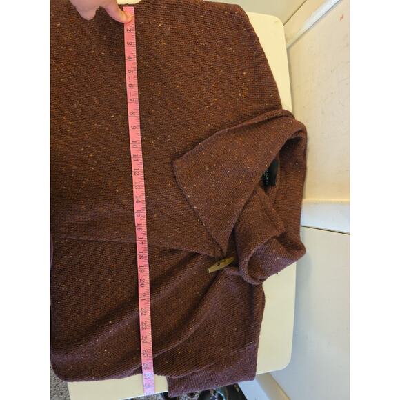 Cynthia Rowley Sweater Women's 1X Wrap Cardigan Wool/Acrylic Blend Toggle Maroo - Picture 11 of 12